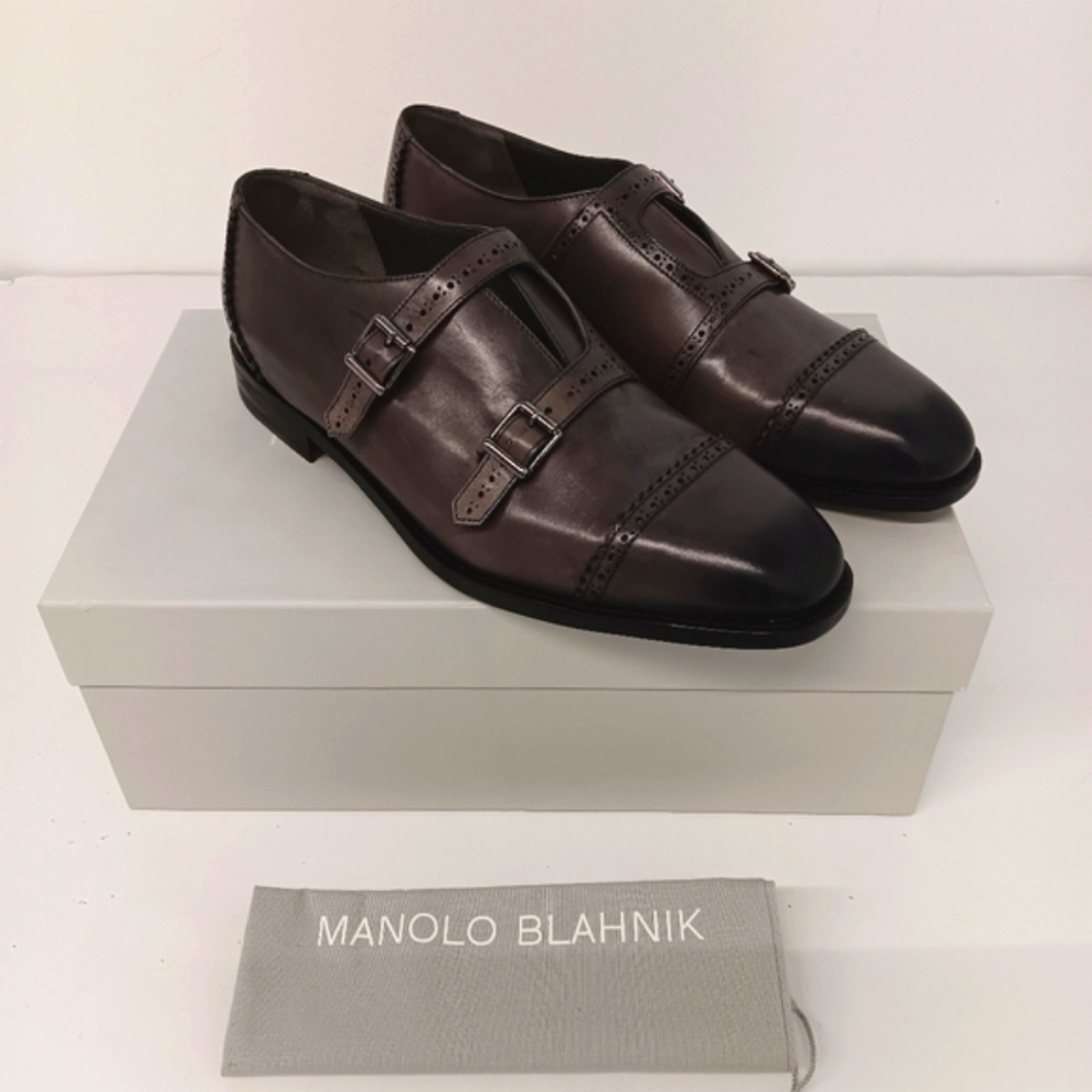 Manolo Blahnik Men's Callimaco Monkstrap Dress Shoes - EU 42.5/US9.5
